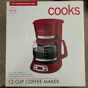 NWT cooks unused red coffee maker!